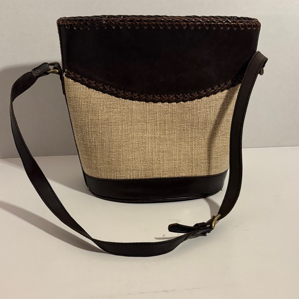 Chic Leather and Canvas Crossbody Bag